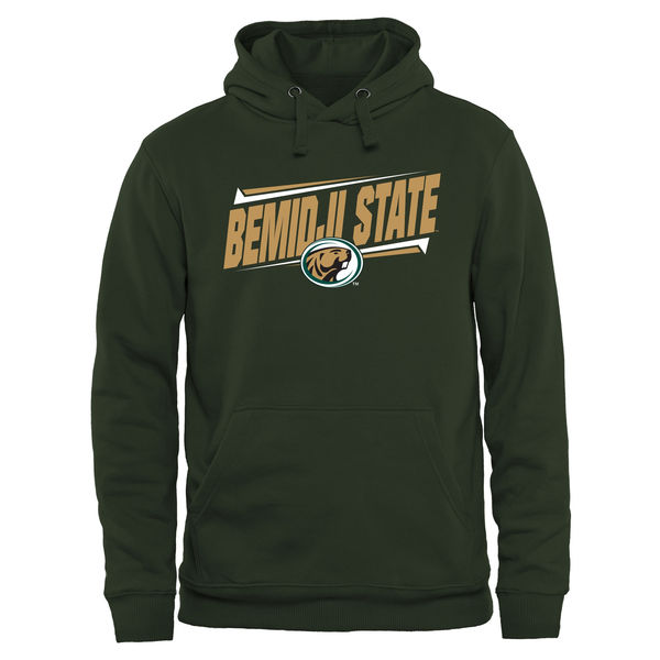 Men NCAA Bemidji State Beavers Double Bar Pullover Hoodie Green